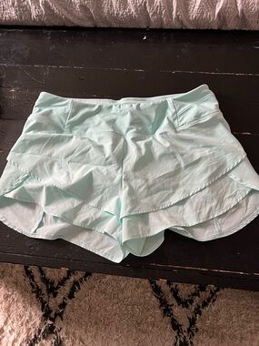 CALIA by Carrie Underwood Mint Layered Ruffle Athletic Shorts
